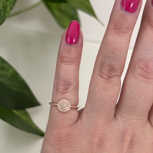 NWT Pandora Rose Gold Elegant Sparkle Ring, Size 4.5 - Picture 10 of 12